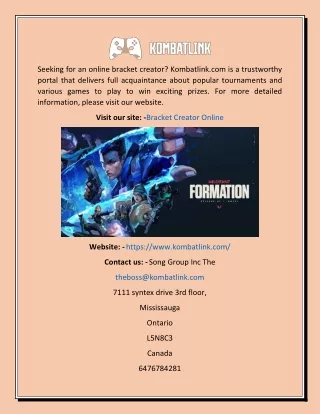 seeking for an online bracket creator kombatlink