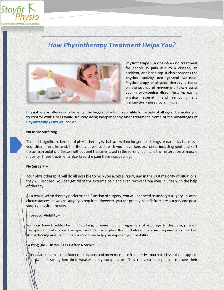 how physiotherapy treatment helps you