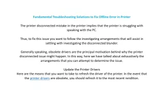 Fundamental Troubleshooting Solutions to Fix Offline Error in