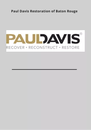 Paul Davis Restoration of Baton Rouge 1