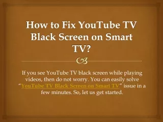 How to Fix YouTube TV Black Screen on Smart TV?
