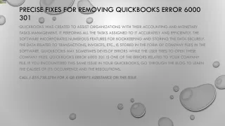 precise fixes for removing quickbooks error 6000 301