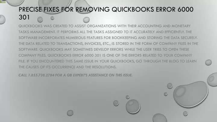 precise fixes for removing quickbooks error 6000 301