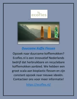 Duurzame Koffiemokken | Ecofles.nl
