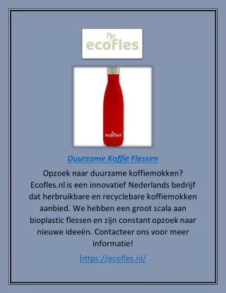Duurzame Koffiemokken | Ecofles.nl