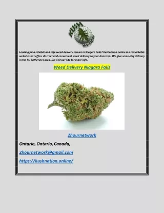 Weed Delivery Niagara Falls  Kushnation.online