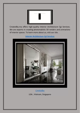Interior Architecture Cgi Services  Createdby.ma
