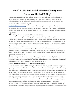 Outsource Medical Billing