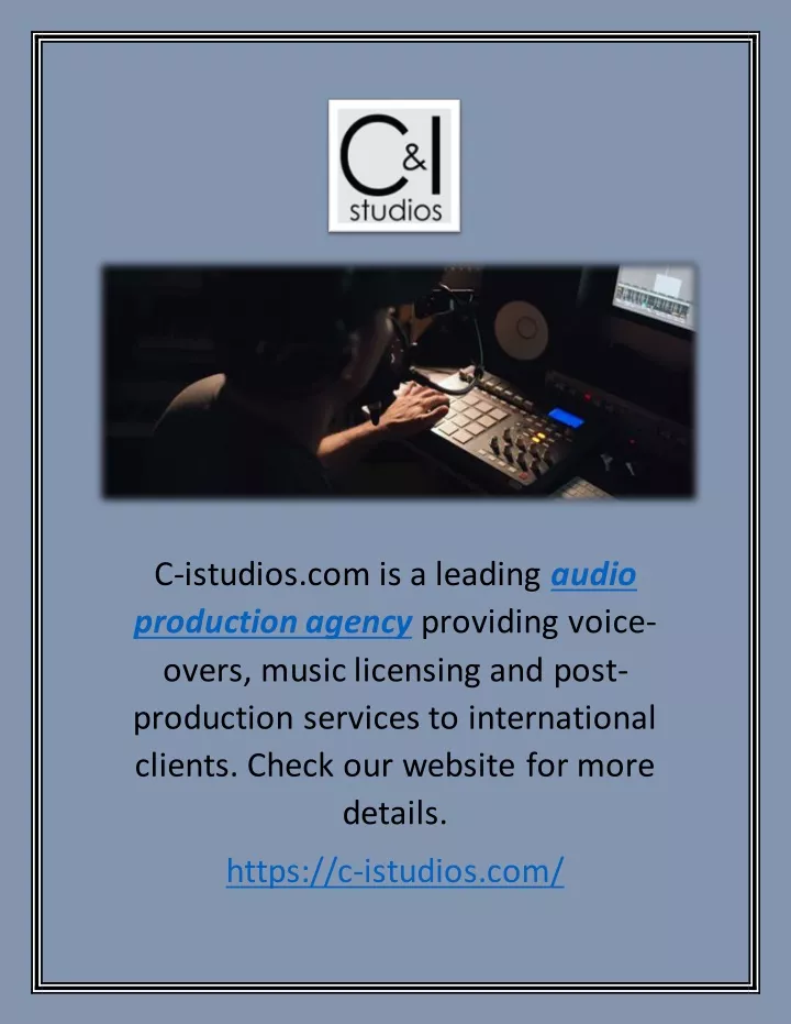 c istudios com is a leading audio production
