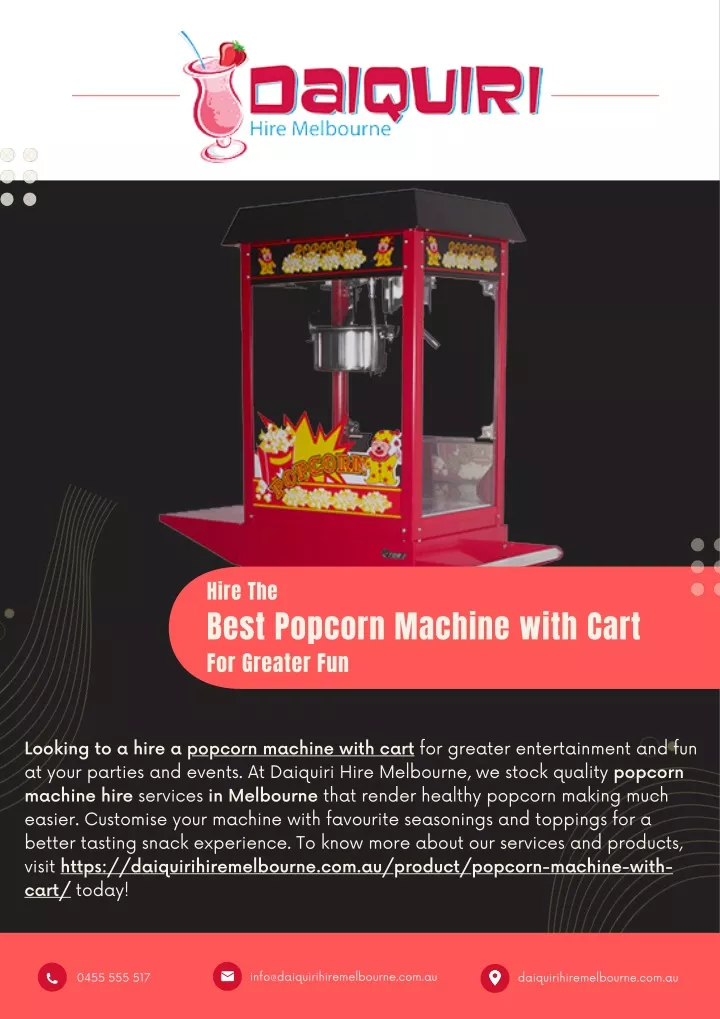 hire the best popcorn machine with cart