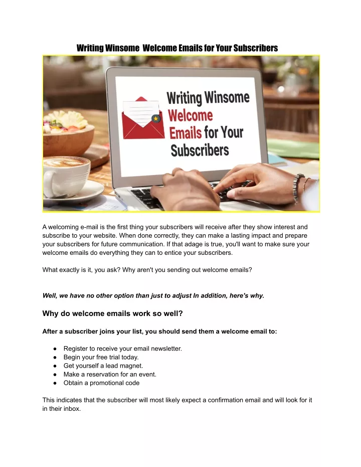 writing winsome welcome emailsfor your subscribers
