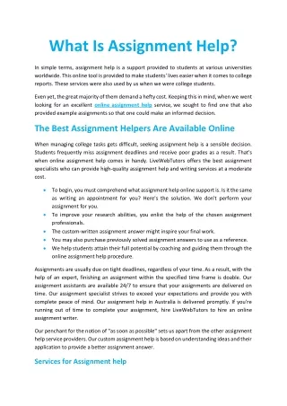 what is assignment help