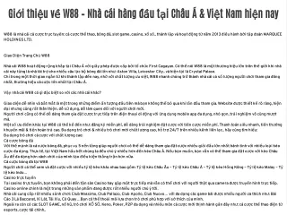 About W88 - The leading bookie in Asia & Vietnam today