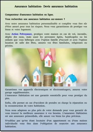 Assurance habitation- Devis assurance habitation