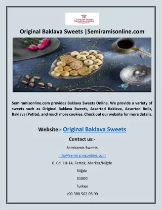 Original Baklava Sweets Semiramisonline