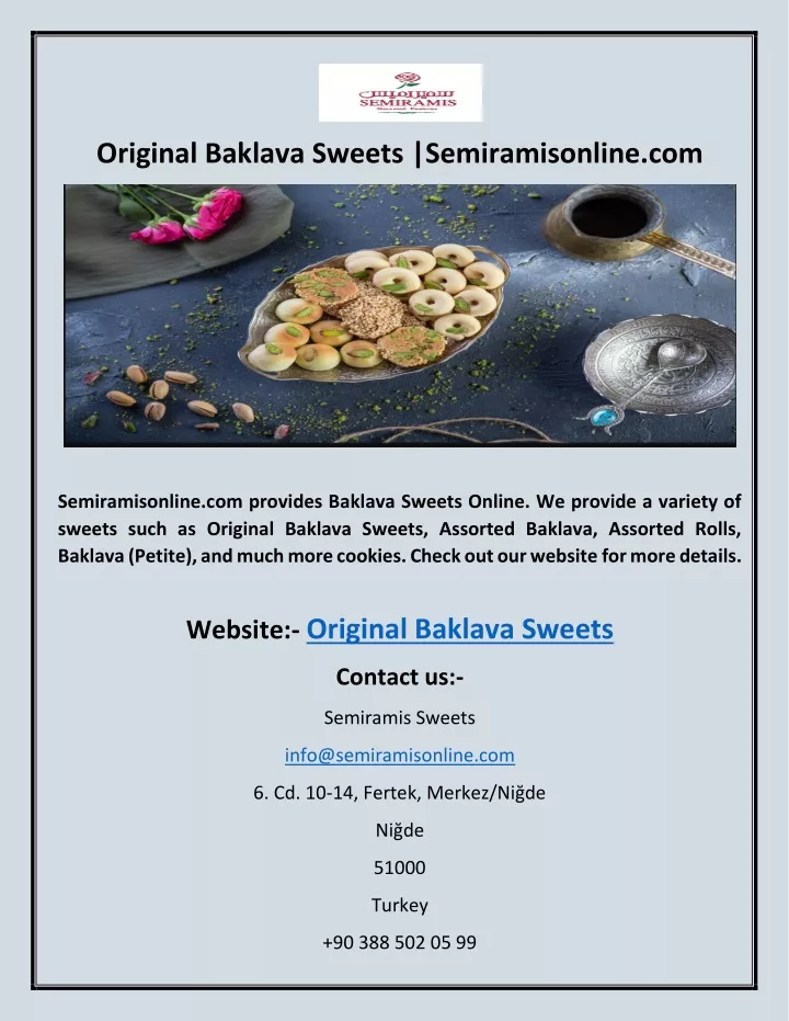 original baklava sweets semiramisonline com