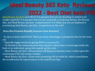 Ideal Beauty 365 Keto  Reviews 2022 -