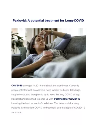 Paxlovid - Treatment of Long Covid and Side Effects of Paxlovid