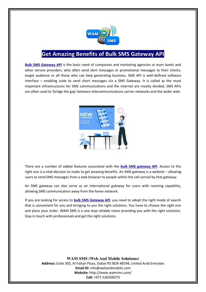 get amazing benefits of bulk sms gateway api