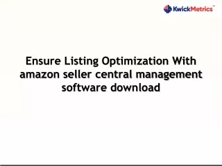 ensure listing optimization with amazon seller