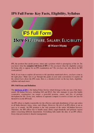 IPS Exam 2022 - Syllabus, Eligibility, Salary Of IPS Officer
