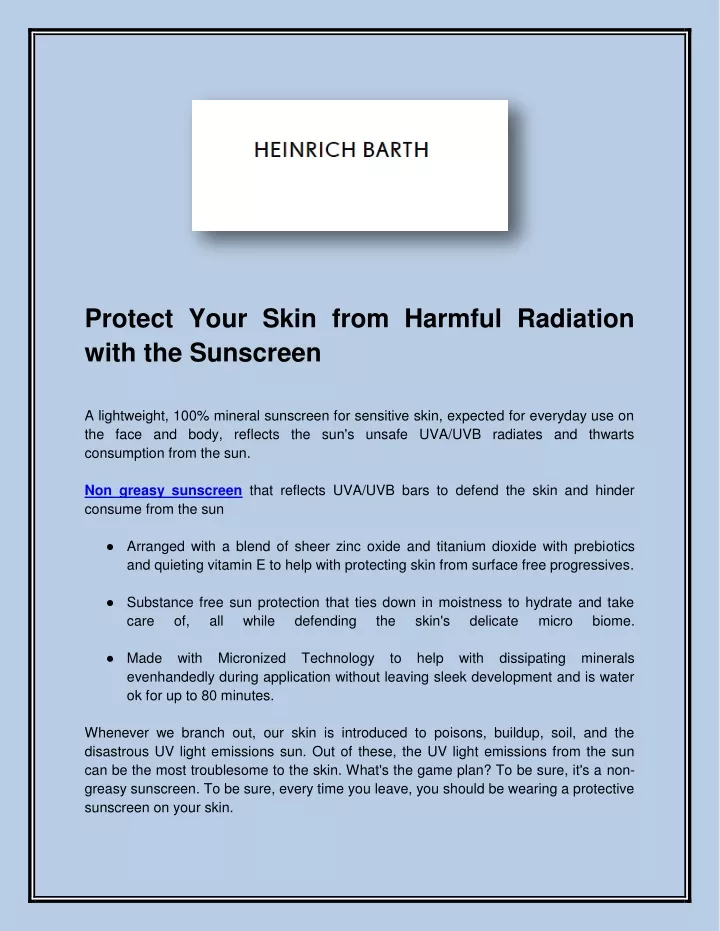 protect your skin from harmful radiation with