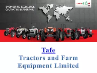 TAFE | Tractors and Farm Equipment Limited: Tractors, Harvesters, Implements