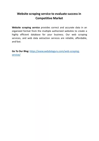 website scraping service to evaluate success