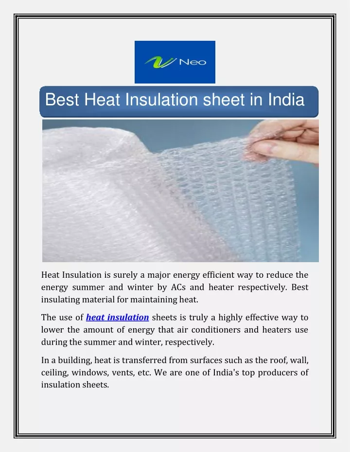Best Heat Insulation Sheet In India N 
