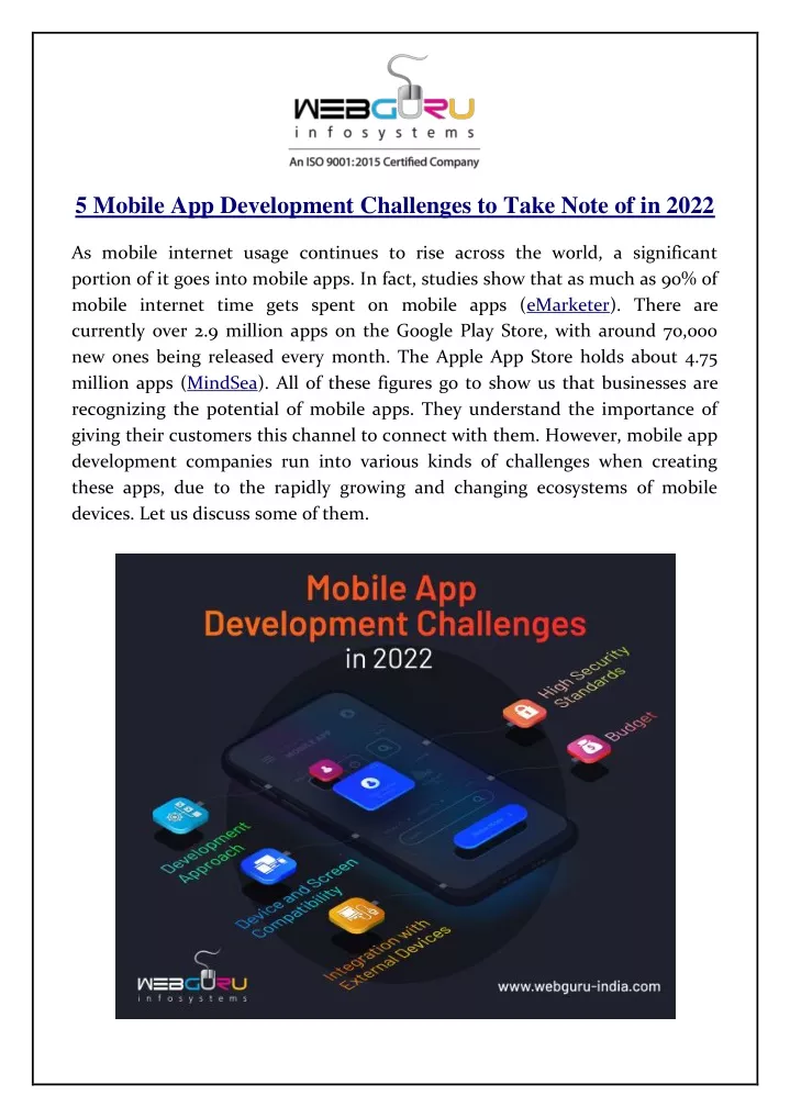 5 mobile app development challenges to take note