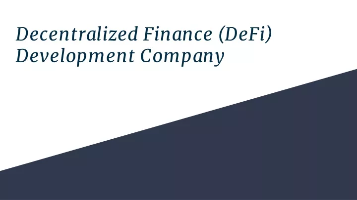 decentralized finance defi development company