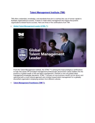 Talent Management Institute (TMI)