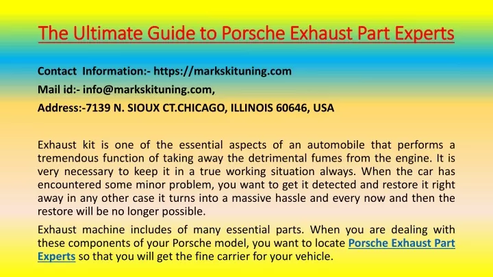 the ultimate guide to porsche exhaust part experts