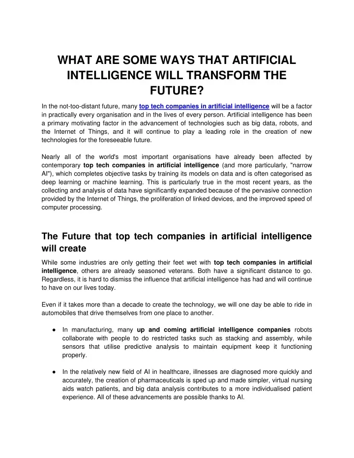 what are some ways that artificial intelligence