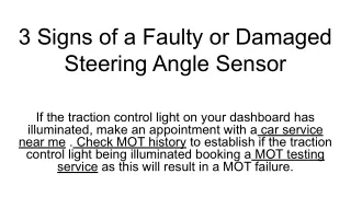 3 signs of a faulty or damaged steering angle