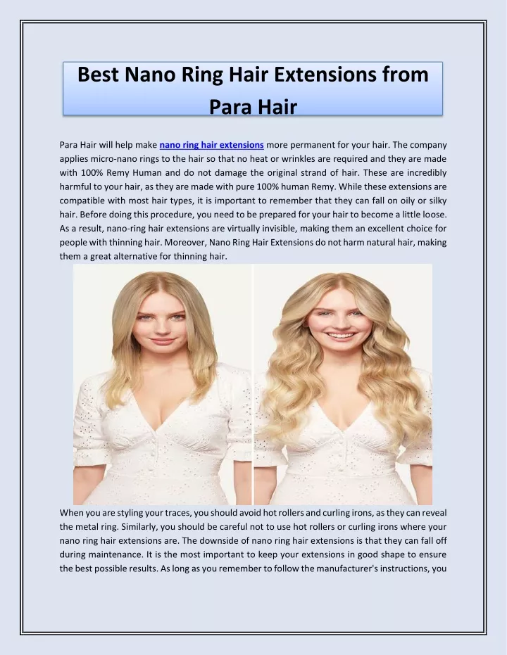 best nano ring hair extensions from para hair