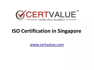 ISO Certification in Singapore - Certvalue