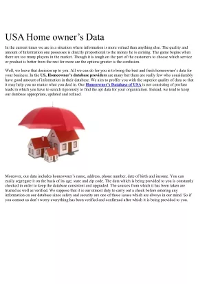 Home owners data