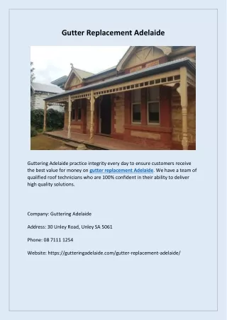 Gutter Replacement Adelaide