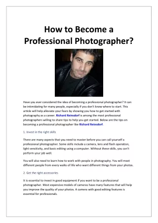How to Become a Professional Photographer