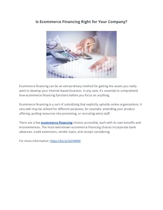 is ecommerce financing right for your company
