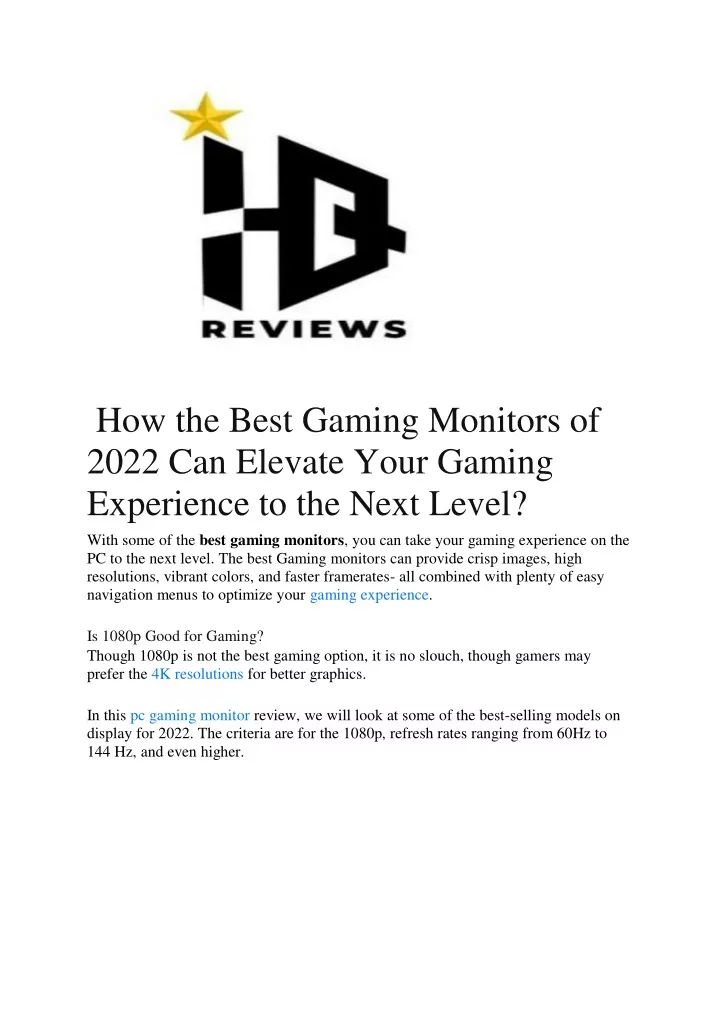 how the best gaming monitors of 2022 can elevate