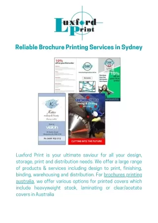 Reliable Brochure Printing Services in Sydney