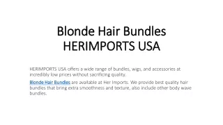 Blonde Hair Bundles - Her Imports USA