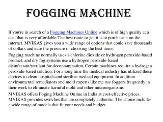 Fogging Machine Online