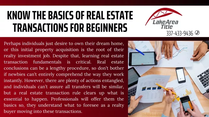 know the basics of real estate transactions