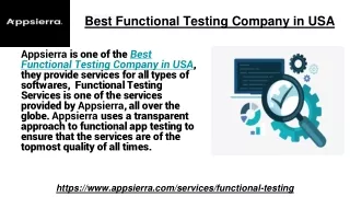 best functional testing company in usa