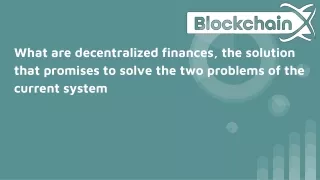What are decentralized finances