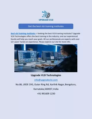 Get the best vlsi training institutes