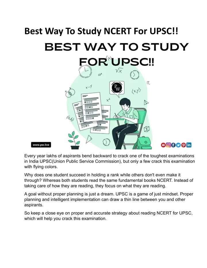 best way to study ncert for upsc